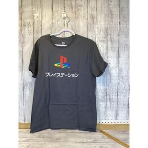 Aesthetic PlayStation Men’s Tee – Katakana Console Logo Graphic Shirt for Adults